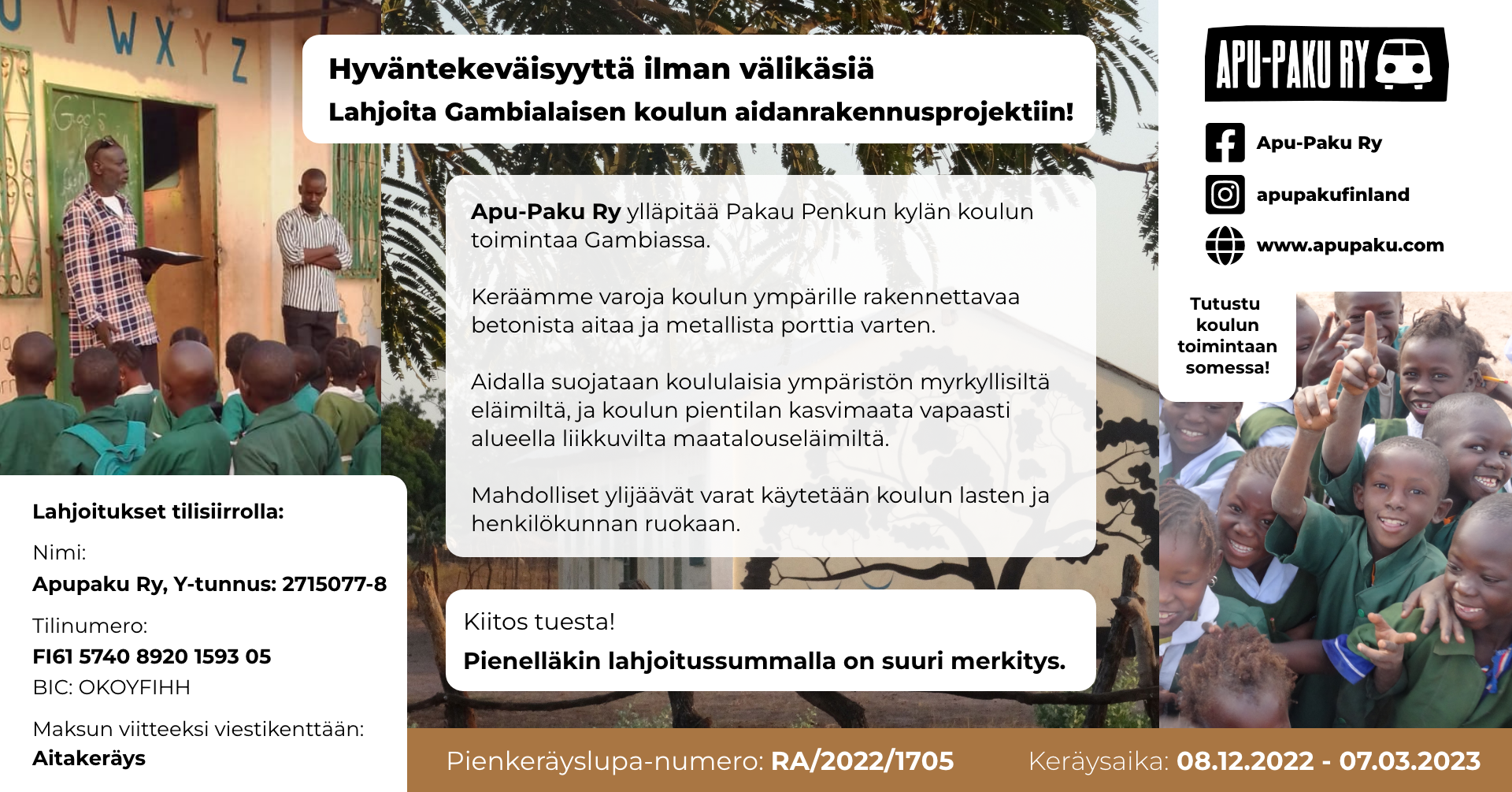 Flyeri pienkeräykseen joulu 2022 - maalis 2023.